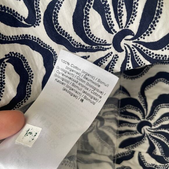 GANNI Printed Cotton Mini Shirt Dress Navy Blue SIZE 38 - Picture 5 of 8